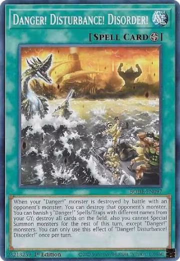 Danger! Disturbance! Disorder! (BODE-EN097), Burst of Destiny — Yu-Gi-Oh! card price