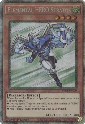 Elemental HERO Stratos (Starlight Rare) (BODE-EN100), Burst of Destiny — Yu-Gi-Oh! card price