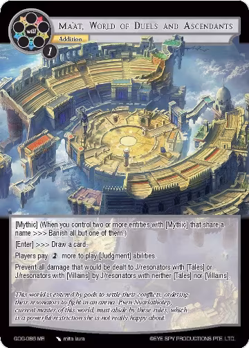 Ma'at, World of Duels and Ascendants (GOG-086), Game of Gods — Force of Will card price