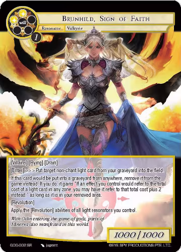 Brunhild, Sign of Faith (GOG-002), Game of Gods — Force of Will card price