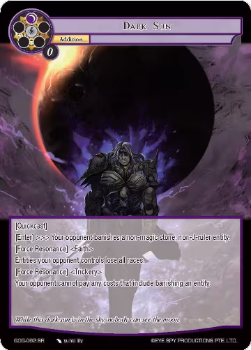 Dark Sun (GOG-062), Game of Gods — Force of Will card price