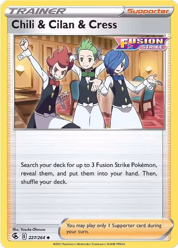 Chili & Cilan & Cress (227/264), Fusion Strike — Pokémon card price