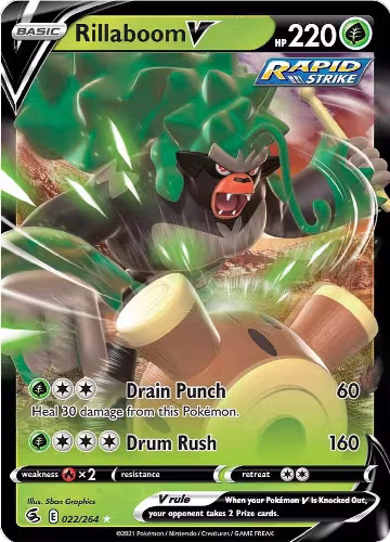 Rillaboom V (022/264), Fusion Strike — Pokémon card price