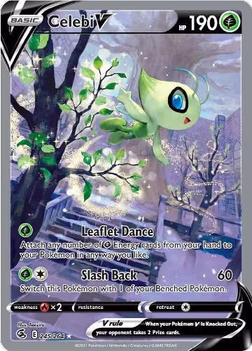 Celebi V (Alternate Full Art) (245/264), Fusion Strike — Pokémon card price
