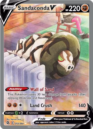 Sandaconda V (Alternate Full Art) (252/264), Fusion Strike — Pokémon card price