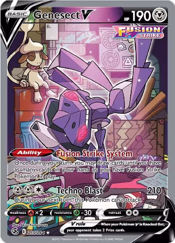 Genesect V (Alternate Full Art) (255/264), Fusion Strike — Pokémon card price