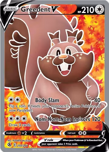 Greedent V (Full Art) (256/264), Fusion Strike — Pokémon card price