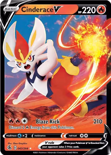 Cinderace V (43) (043/264), Fusion Strike — Pokémon card price