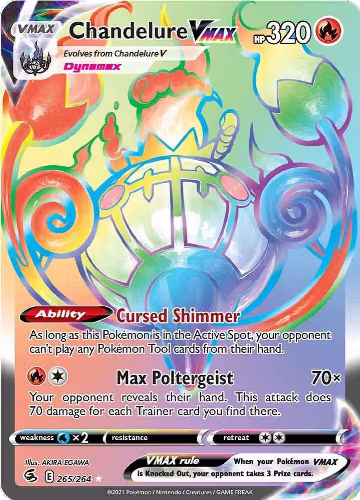 Chandelure VMAX (Secret) (265/264), Fusion Strike — Pokémon card price