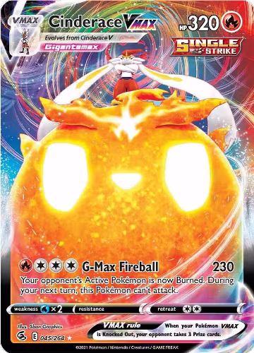 Cinderace VMAX (045/264), Fusion Strike — Pokémon card price
