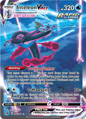 Inteleon VMAX (Alternate Art Secret) (266/264), Fusion Strike — Pokémon card price