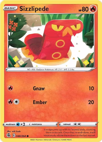 Sizzlipede (46) (046/264), Fusion Strike — Pokémon card price