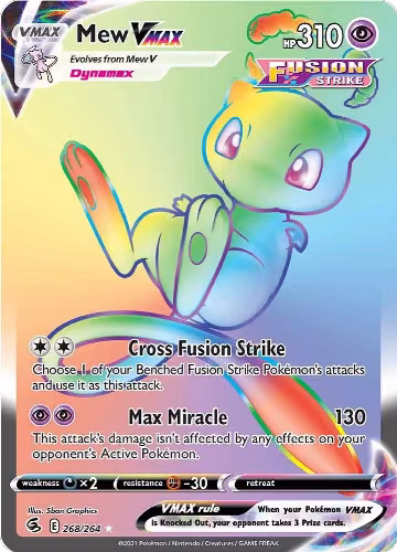 Mew VMAX (Secret) (268/264), Fusion Strike — Pokémon card price