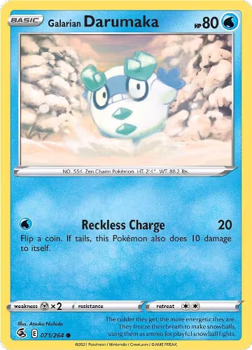 Galarian Darumaka (071/264), Fusion Strike — Pokémon card price