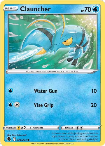 Clauncher (074/264), Fusion Strike — Pokémon card price