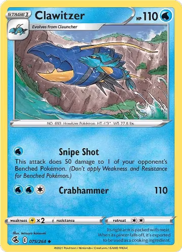 Clawitzer (075/264), Fusion Strike — Pokémon card price