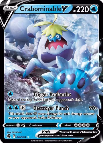 Crabominable V (076/264), Fusion Strike — Pokémon card price