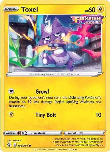 Toxel (106) (106/264), Fusion Strike — Pokémon card price