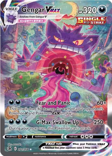 Gengar VMAX (Alternate Art Secret) (271/264), Fusion Strike — Pokémon card price