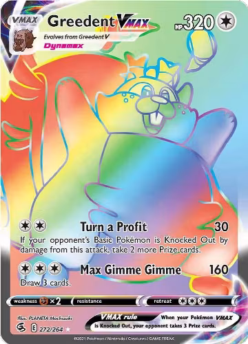 Greedent VMAX (Secret) (272/264), Fusion Strike — Pokémon card price
