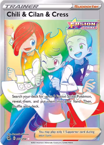 Chili & Cilan & Cress (Secret) (273/264), Fusion Strike — Pokémon card price