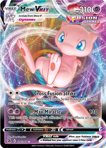 Mew VMAX (114/264), Fusion Strike — Pokémon card price