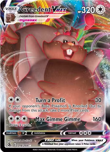 Greedent VMAX (218/264), Fusion Strike — Pokémon card price