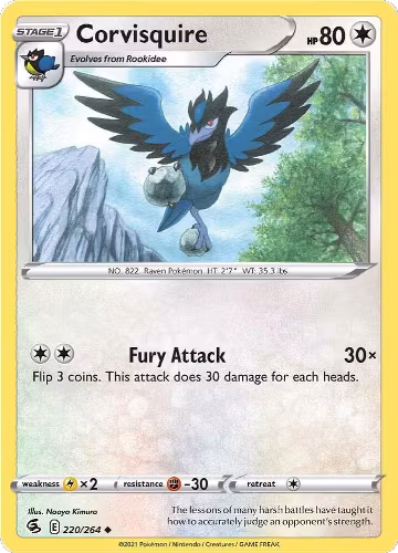 Corvisquire (220/264), Fusion Strike — Pokémon card price