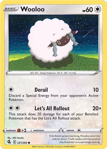 Wooloo (221) (221/264), Fusion Strike — Pokémon card price