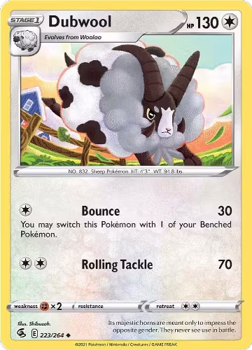 Dubwool (223/264), Fusion Strike — Pokémon card price