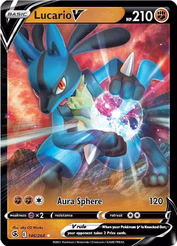 Lucario V (146/264), Fusion Strike — Pokémon card price