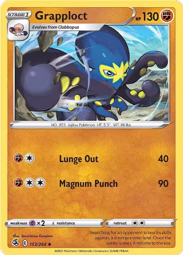 Grapploct (153/264), Fusion Strike — Pokémon card price