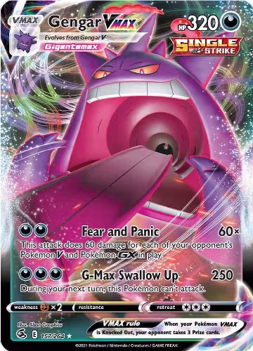 Gengar VMAX (157/264), Fusion Strike — Pokémon card price