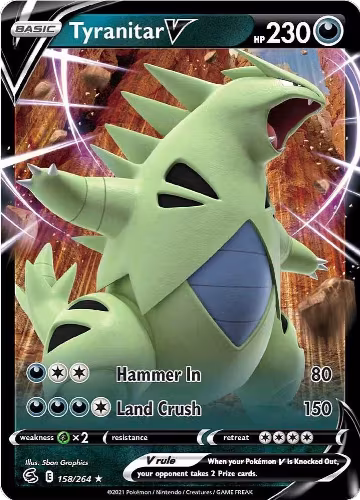 Tyranitar V (158/264), Fusion Strike — Pokémon card price
