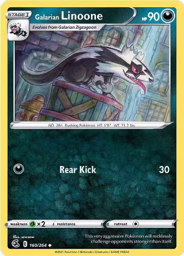 Galarian Linoone (160/264), Fusion Strike — Pokémon card price