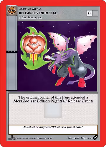 Release Event Medal (Nightfall), Medals — MetaZoo card price