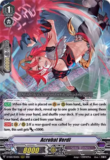 Acrobat Verdi (D-VS01/054EN), D-VS01: V Clan Collection Vol.1 — Vanguard card price