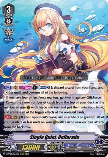 Single Quiet, Refiarade (D-VS01/064EN), D-VS01: V Clan Collection Vol.1 — Vanguard card price