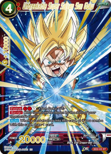 Unbreakable Super Saiyan Son Goku (Gold Stamped) (SD2-03), Mythic Booster — DB Super card price