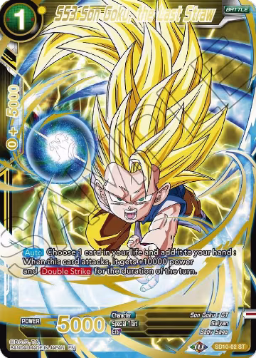 SS3 Son Goku, the Last Straw (Gold Stamped) (SD10-02), Mythic Booster — DB Super card price
