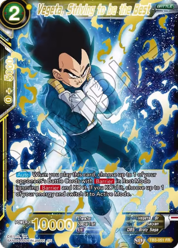 Vegeta, Striving to be the Best (Gold Stamped) (TB3-051), Mythic Booster — DB Super card price