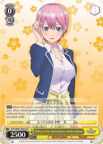Eldest of the Quintuplets, Ichika Nakano (5HY/W83-TE04 TD), The Quintessential Quintuplets — Weiß Schwarz card price