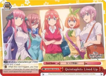 Quintuplets Lined Up (Red) (5HY/W83-TE18 TD), The Quintessential Quintuplets — Weiß Schwarz card price