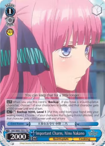 Important Charm, Nino Nakano (5HY/W83-TE31 TD), The Quintessential Quintuplets — Weiß Schwarz card price