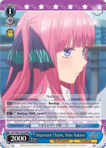 Important Charm, Nino Nakano (RRR) (5HY/W83-TE31R RRR), The Quintessential Quintuplets — Weiß Schwarz card price