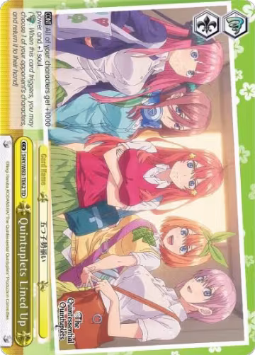 Quintuplets Lined Up (Yellow) (5HY/W83-TE62 TD), The Quintessential Quintuplets — Weiß Schwarz card price