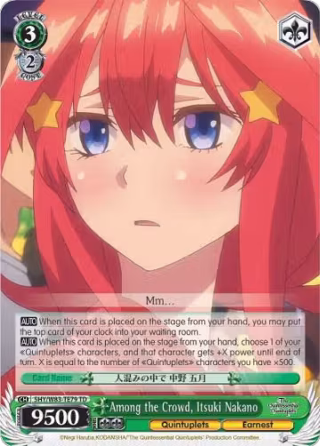 Among the Crowd, Itsuki Nakano (5HY/W83-TE79 TD), The Quintessential Quintuplets — Weiß Schwarz card price