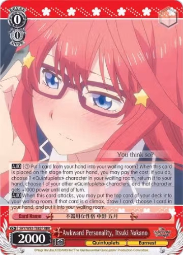 Awkward Personality, Itsuki Nakano (RRR) (5HY/W83-TE82R RRR), The Quintessential Quintuplets — Weiß Schwarz card price
