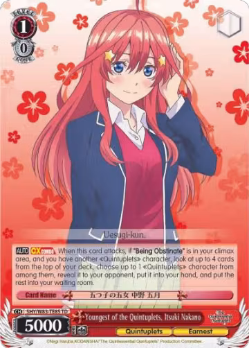 Youngest of the Quintuplets, Itsuki Nakano (5HY/W83-TE85 TD), The Quintessential Quintuplets — Weiß Schwarz card price