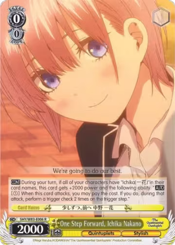 One Step Forward, Ichika Nakano (5HY/W83-E006 R), The Quintessential Quintuplets — Weiß Schwarz card price